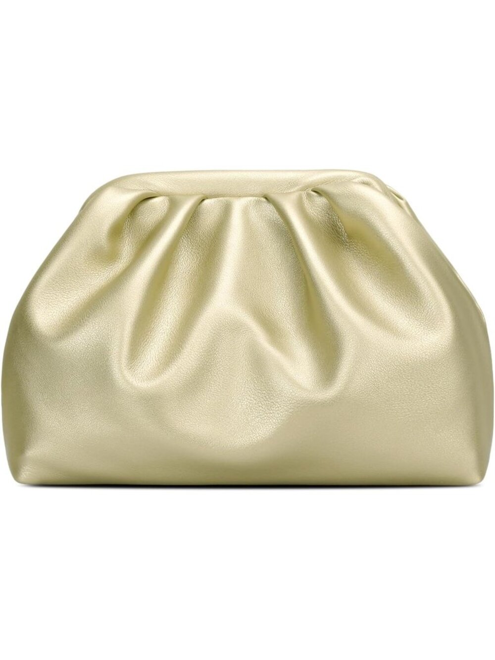 👜 Women's Gold PU Leather Evening Clutch Purse with Removable Chain Strap